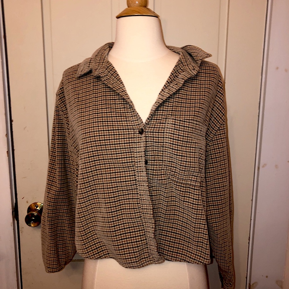 American Eagle Cropped Flannel